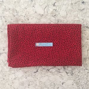46” Wide by 54” Long Red Fabric with Black Dots